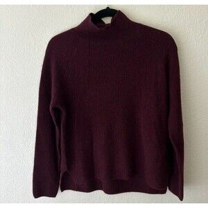 White + Warren 100% Cashmere Ribbed Turtleneck in Beetroot - Size XS